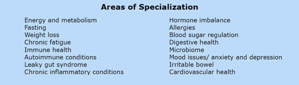 Dr Wendi Health Areas of SPecialization